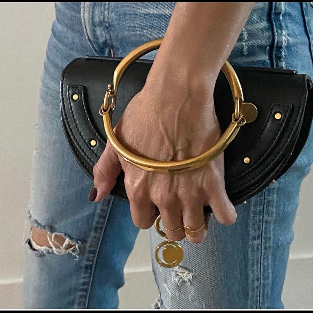 Chloe Nile mini black leather bracelet bag!